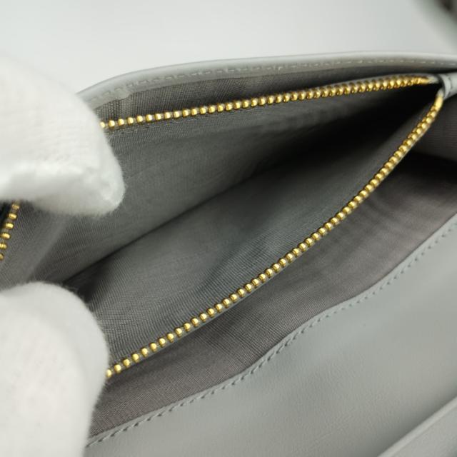 PRADA プラダ 財布 シティカーフタブ 1MV025 ライトグレー レザー レディース 二つ折り長財布 ゴールド金具 超美品【本物保証】_8