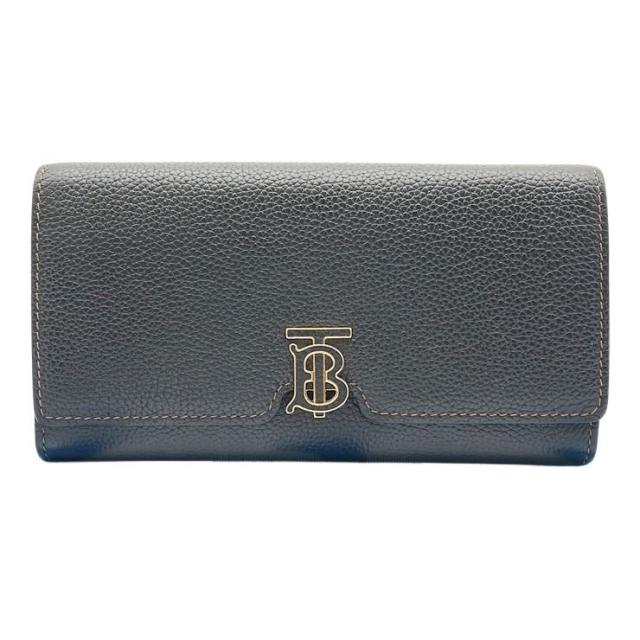 BURBERRY バーバリー 財布 TBコンチネンタルウォレット 8049212 ブラック レザー ユニセックス 二つ折り 長財布 美品【本物保証】