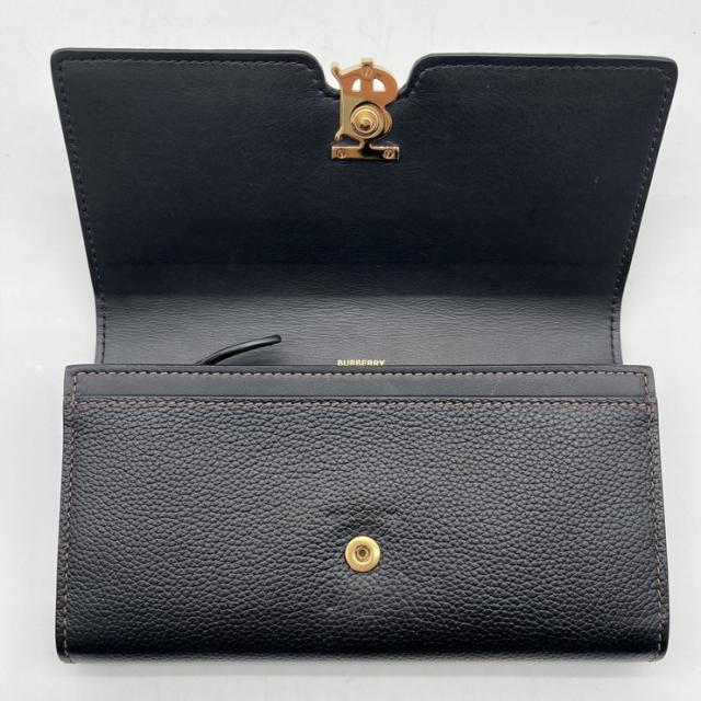BURBERRY バーバリー 財布 TBコンチネンタルウォレット 8049212 ブラック レザー ユニセックス 二つ折り 長財布 美品【本物保証】_7