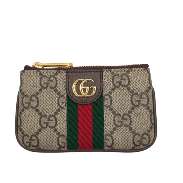 GUCCI グッチ コインケース オフィディア 671722 ベージュ ブラウン系 GGスプリーム ユニセックス ゴールド金具 美品【本物保証】