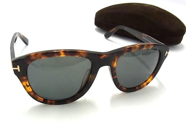 TOM FORD トムフォード サングラス アジアンフィット TF0520F ブラウン クリアブラック プラスチック ユニセックス べっ甲調 美品【本物保証】