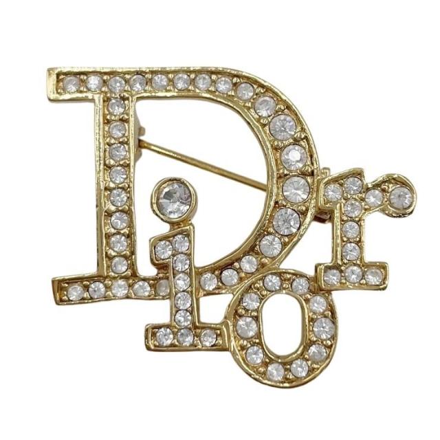 Christian Dior クリスチャンディオール ブローチ ゴールド メタル レディース ロゴ ラインストーン 美品【本物保証】 22,752円