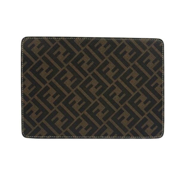 FENDI フェンディ クラッチバッグ ズッカ 7N0145 ブラウン PVC レザー メンズ シルバー金具 美品【本物保証】_1