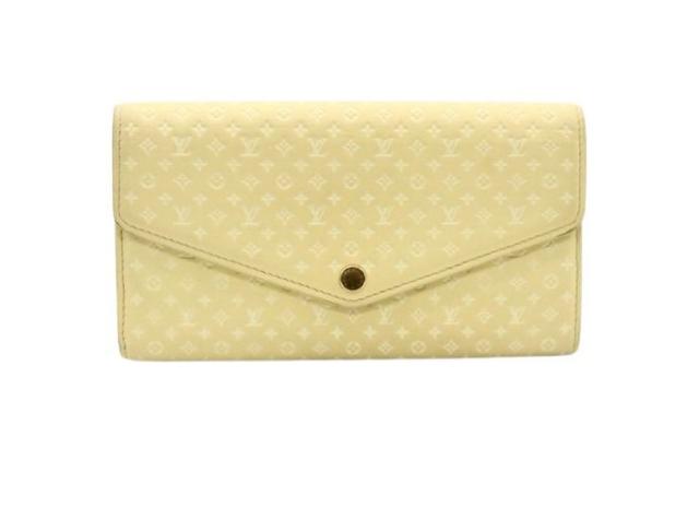 LOUIS VUITTON ルイヴィトン 財布 ポルトフォイユサラNM M82231 ジョーヌ（イエロー系） ナノモノグラム レディース ゴールド金具 美品【本物保証】