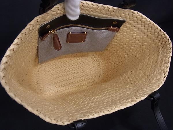新品未使用展示品 COACH コーチ ハンドバッグ CQ788 ナチュラル ストロー、リファインドカーフレザー かごバッグ【本物保証】_3