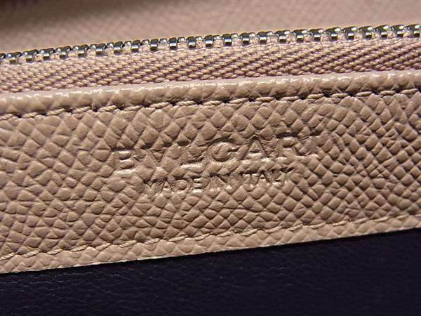 BVLGARI ブルガリ 財布 ブルガリ・ブルガリ ラウンドファスナー 長財布 36935 ピンク系 レザー レディース シルバー金具 美品【本物保証】_1