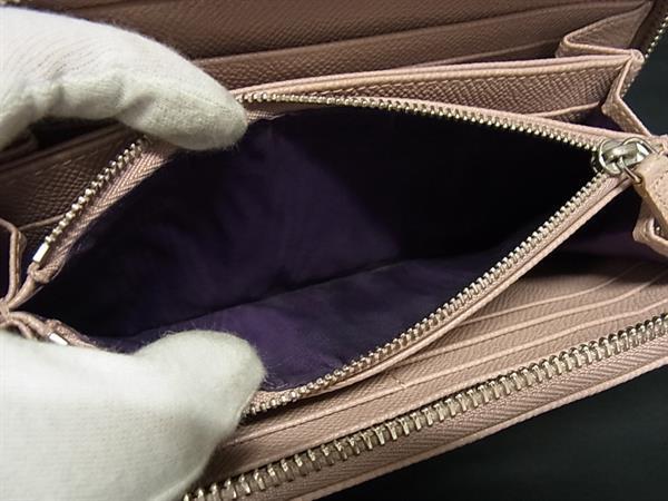 BVLGARI ブルガリ 財布 ブルガリ・ブルガリ ラウンドファスナー 長財布 36935 ピンク系 レザー レディース シルバー金具 美品【本物保証】_4