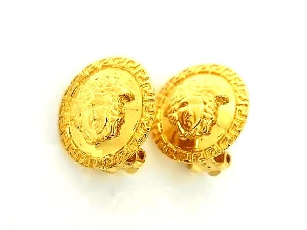 GIANNI VERSACE ジャンニ ヴェルサーチェ イヤリング メデューサ ゴールド メタル レディース 美品【本物保証】 10,920円