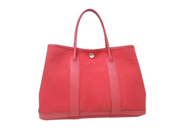 HERMES エルメス トートバッグ ガーデンパーティ TPM - レッド系 ピンク系 トワルオフィシエ ネゴンダ レディース シルバー金具【本物保証】