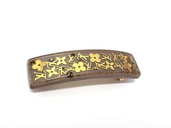 LOUIS VUITTON ルイヴィトン バレッタ モノグラム アンクルージョン M65305 ブラウン系 レジン レディース 美品【本物保証】