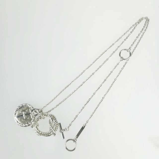 美品 HERMES エルメス ネックレス コルタージュ ロープ - シルバー メタル ユニセックス ペンダント 碇 コルダージュ【本物保証】_5