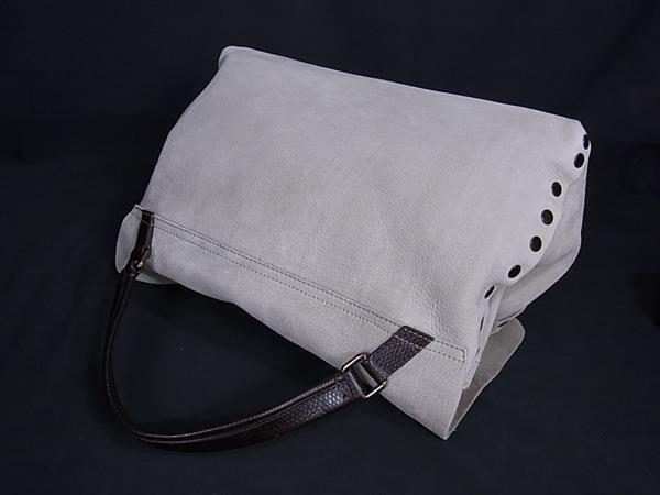 ZANELLATO ザネラート ハンドバッグ ポスティーナ - グレージュ ブラウン ヌバック ユニセックス 2WAY ブロンズ金具 美品【本物保証】 ZANELLATO ザネラート ハンドバッグ ポスティーナ - グレージュ