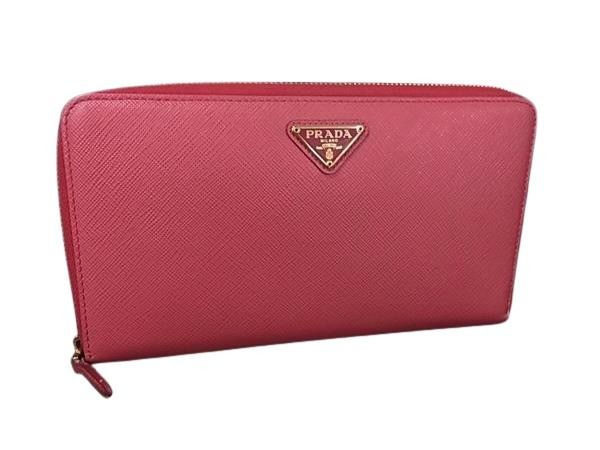 PRADA プラダ 長財布 ラウンドファスナー サフィアーノレザー 三角ロゴ