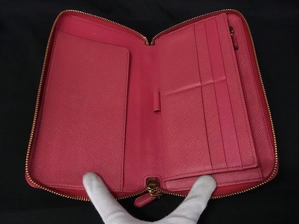 PRADA プラダ 財布 トライアングルロゴ 1M1188 ピンク サフィアーノ