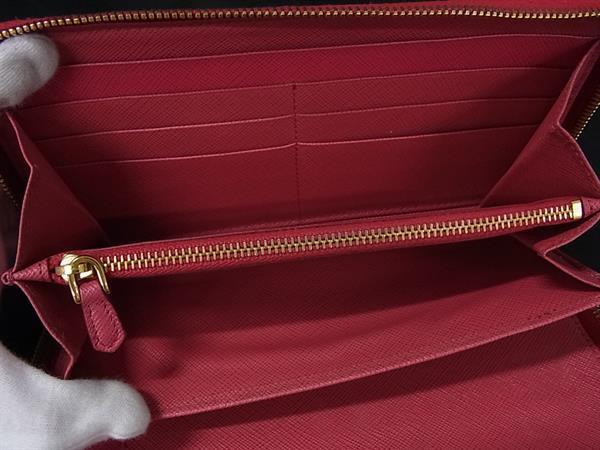 PRADA プラダ 財布 トライアングルロゴ 1M1188 ピンク サフィアーノ