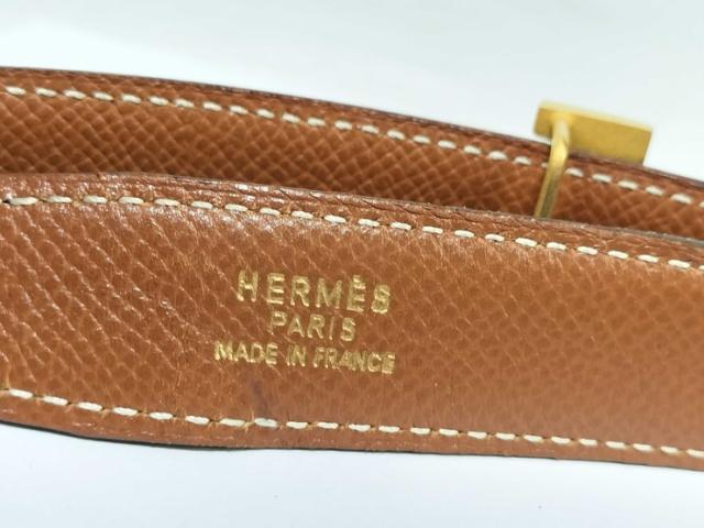 HERMES エルメス ベルト ミニ コンスタンス Hベルト ブラック ゴールド系 レザー レディース H金具 ゴールド金具 美品【本物保証】_4