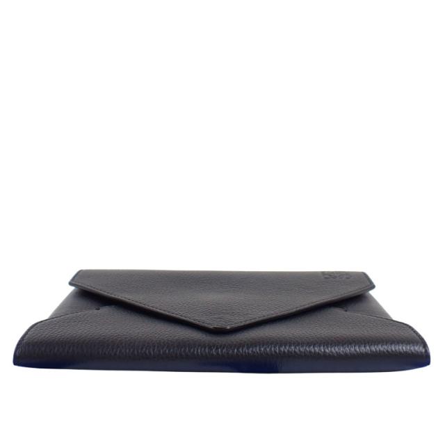 LOEWE ロエベ ポーチ アナグラム エンベロープポーチ ブラック レザー ユニセックス 美品【本物保証】_2