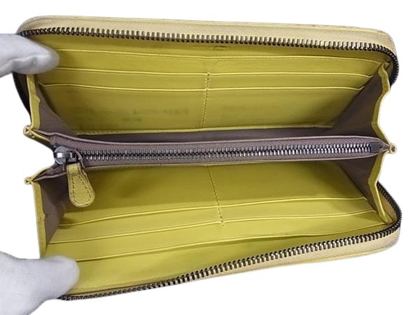 ボッテガヴェネタ BOTTEGA VENETA イントレチャート 長財布 黄色 2986
