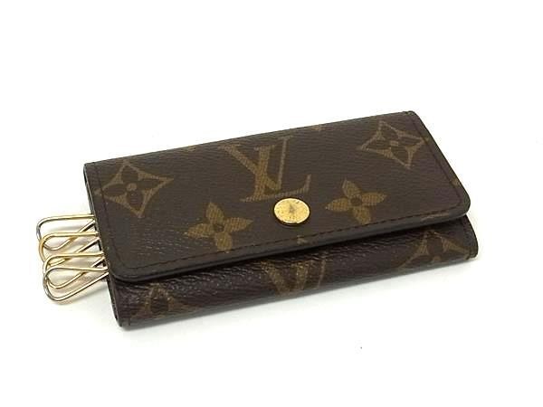 LOUIS VUITTON ヴィトン キーケース ミュルティクレ4 M69517 ブラウン モノグラム ユニセックス 4連 美品【本物保証】