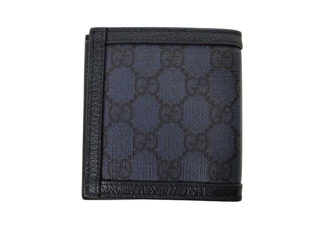 GUCCI グッチ 財布 GGスプリーム 732016 ブラック PVC レザー メンズ シルバー金具 超美品【本物保証】_1