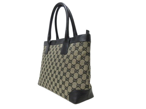 GUCCI グッチ ハンドバッグ トートバッグ 002 1119 ベージュ ブラック GGキャンバス レザー レディース【本物保証】_1