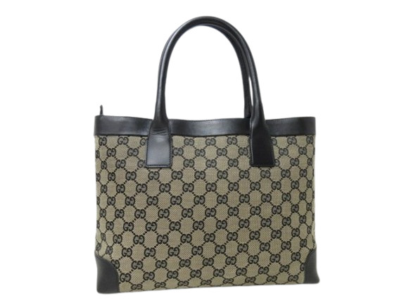 GUCCI グッチ ハンドバッグ トートバッグ 002 1119 ベージュ ブラック GGキャンバス レザー レディース【本物保証】_2