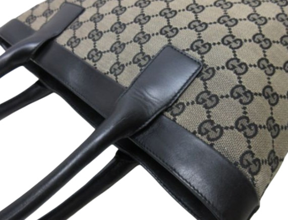 GUCCI グッチ ハンドバッグ トートバッグ 002 1119 ベージュ ブラック GGキャンバス レザー レディース【本物保証】_6