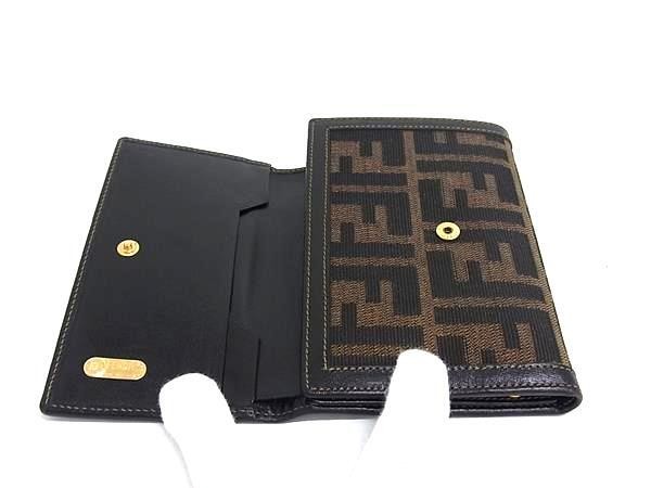 FENDI フェンディ 財布 ズッカ 2556 01442 079 ブラウン キャンバス×レザー レディース 三つ折り 財布 美品【本物保証】 FENDI フェンディ 財布 ズッカ 2556 01442 079 ブラウン キャンバス