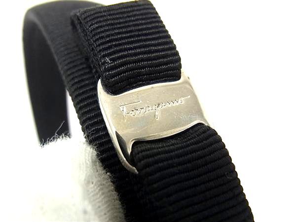 フェラガモ カチューシャ ベルト シルバー ブラック Salvatore