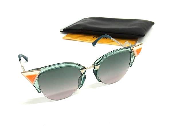 FENDI フェンディ サングラス - FF 0041/N/S グリーングラデーション マルチカラー プラスチック メタル ユニセックス 美品【本物保証】