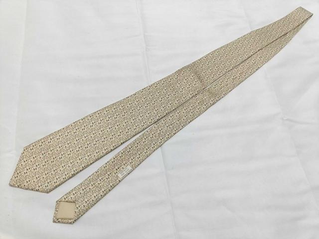 HERMES エルメス ネクタイ ベージュ シルク100％ メンズ 馬柄 新品未使用展示品【本物保証】_1