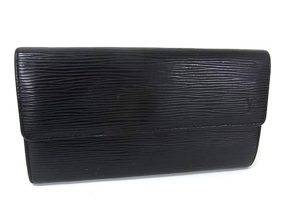 LOUIS VUITTON ルイヴィトン 財布 ポルトフォイユ サラ M63742 ブラック エピ ユニセックス 二つ折り長財布 シルバー金具【本物保証】