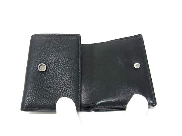 ChristianDior クリスチャンディオール 財布 - 2ESBC110CDI ブラック レザー ユニセックス 三つ折り Wホック シルバー金具【本物保証】 ChristianDior クリスチャンディオール 財布 - 2ESBC110CDI ブラック