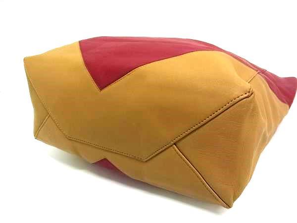 CELINE セリーヌ トートバッグ CABAS カバス 16440 レッド系×ベージュ