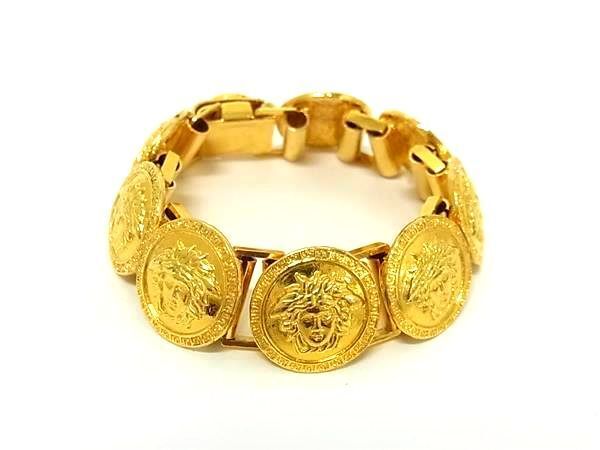 GIANNI VERSACE ジャンニ ヴェルサーチ ブレスレット メデューサ ゴールド メタル レディース 美品【本物保証】