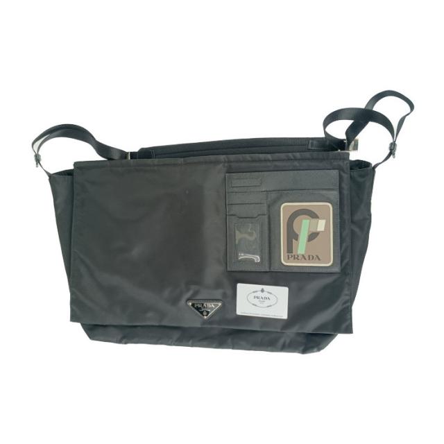 美品 PRADA プラダ ショルダーバッグ メッセンジャーバッグ 2VD013 ブラック ナイロン レザー ユニセックス フラップ クロスボディ 三角ロゴプレート【本物保証】_9
