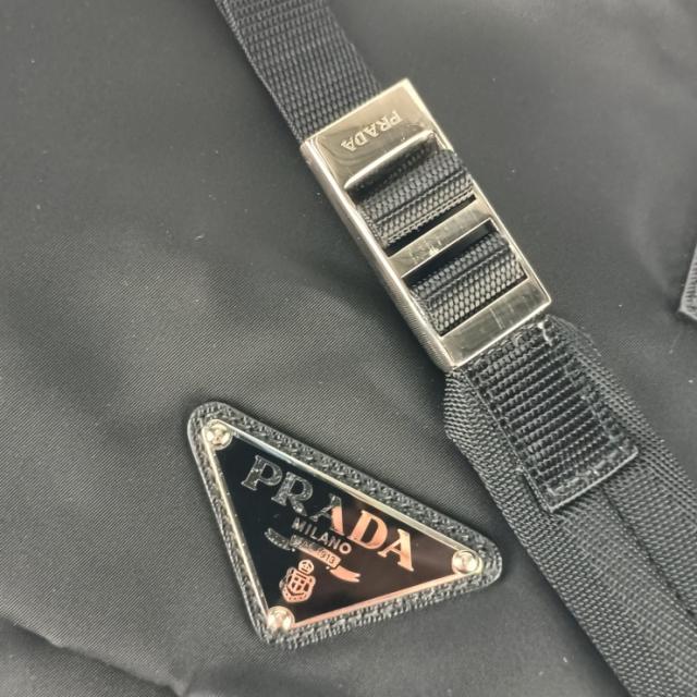 美品 PRADA プラダ ショルダーバッグ メッセンジャーバッグ 2VD013 ブラック ナイロン レザー ユニセックス フラップ クロスボディ 三角ロゴプレート【本物保証】_6