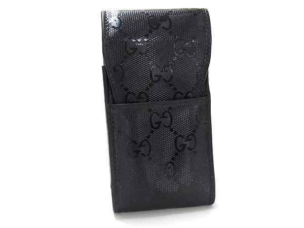 GUCCI グッチ シガレットケース GGインプリメ 181716 ブラック PVC×レザー ユニセックス【本物保証】