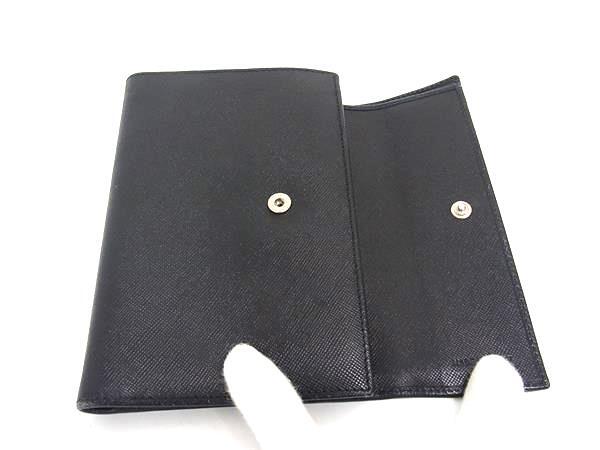 美品♡PRADA プラダ　M510A 三つ折り財布　サフィアーノ　ブラック PRADA プラダ 三つ折り 財布 M510A ブラック サフィアーノレザー ユニ