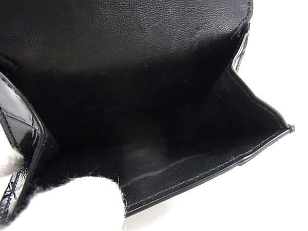 BALENCIAGA バレンシアガ 財布 アワーグラス 600212 ブラック クロコダイル型押しレザー ユニセックス Bロゴ 三つ折り 財布 美品【本物保証】_6