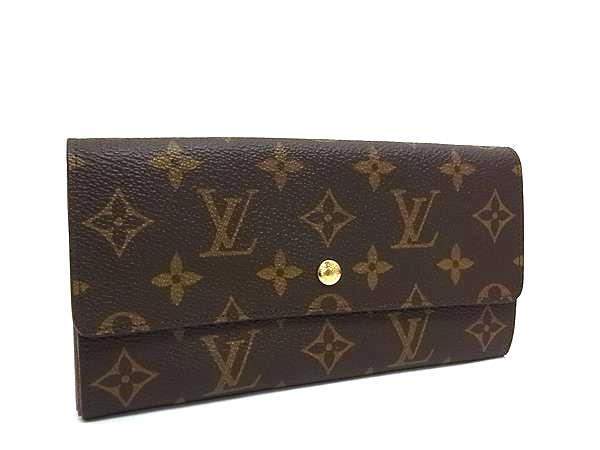 LOUIS VUITTON ルイヴィトン 長財布 モノグラム ポシェット ポルトモネクレディ M61723 ブラウン PVC レザー ユニセックス ゴールド金具【本物保証】
