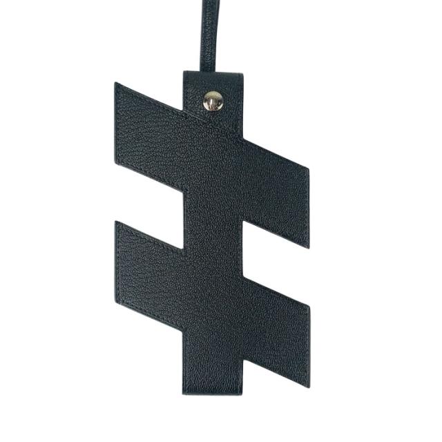 HERMES エルメス フォンケース Hタグ フォンケース ブラック レザー ユニセックス シルバー金具 超美品【本物保証】