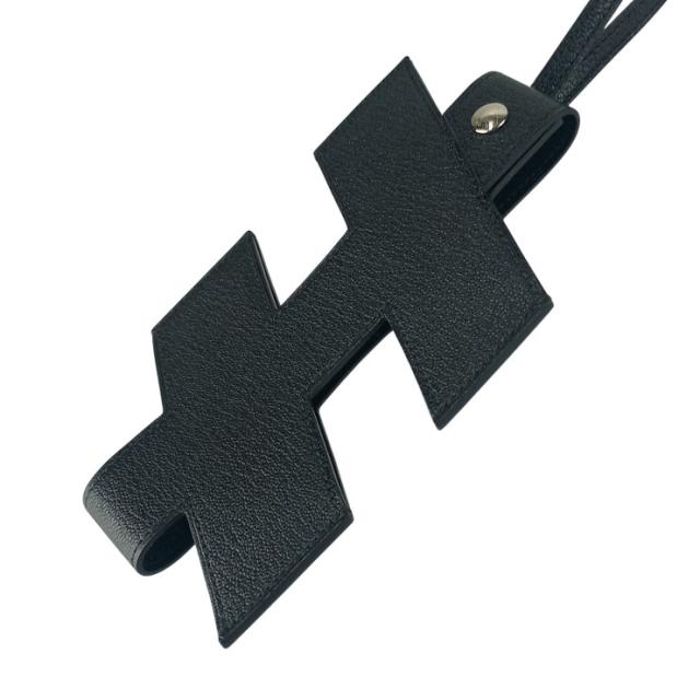 HERMES エルメス フォンケース Hタグ フォンケース ブラック レザー ユニセックス シルバー金具 超美品【本物保証】_1