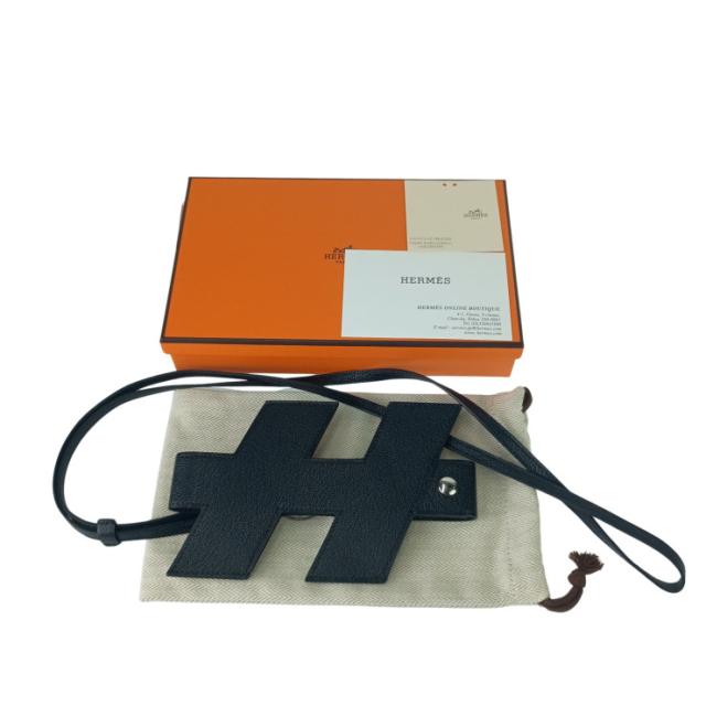 HERMES エルメス フォンケース Hタグ フォンケース ブラック レザー ユニセックス シルバー金具 超美品【本物保証】_6