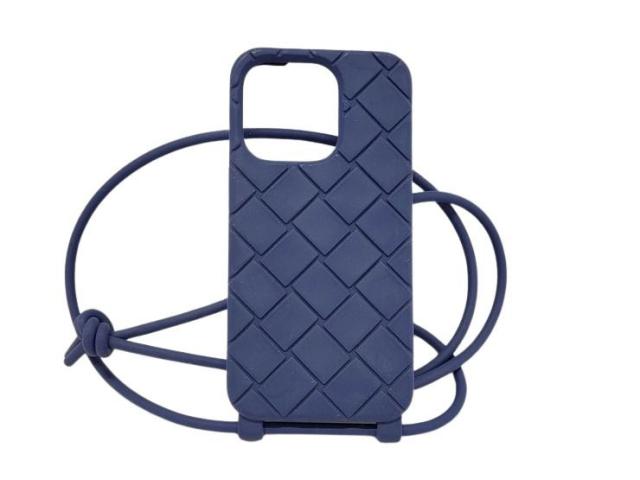 ボッテガヴェネタ ケース イントレチャート ラウンドファスナー ネイビー BOTTEGA VENETA ボッテガヴェネタ スマートフォンケース イントレ