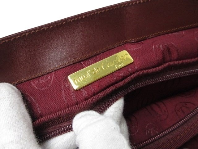 Cartier カルティエ ショルダーバッグ マストライン - ボルドー レザー レディース【本物保証】_6