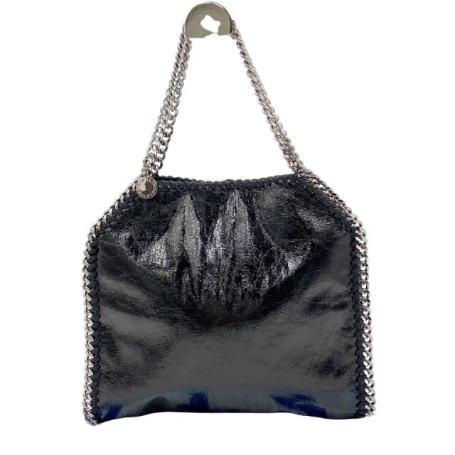 STELLA McCARTNEY ステラマッカートニー トートバッグ ファラベラ ミニ 495151 FW14 ブラック フェイクレザー×ポリエステル レディース 2WAY シルバー金具 美品【本物保証】