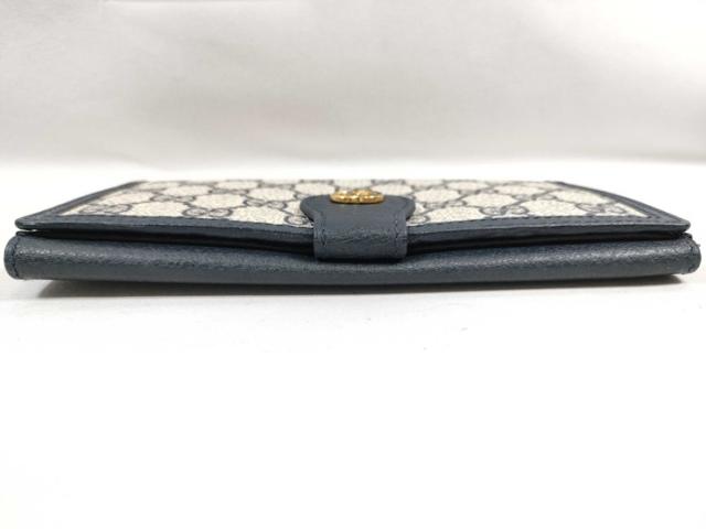 美品☆ オールドグッチ GG 長財布 グレー ネイビー レディース メンズ GUCCI(グッチ) オールドグッチ シェリーライン がま口長財布 PVC