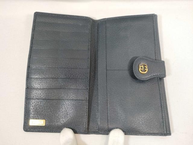 GUCCI グッチ 長財布 GGスプリーム インターロッキングＧ 035 381 0294 ベージュ ネイビー PVC レザー レディース オールドグッチ Wホック 二つ折り財布 美品【本物保証】_7