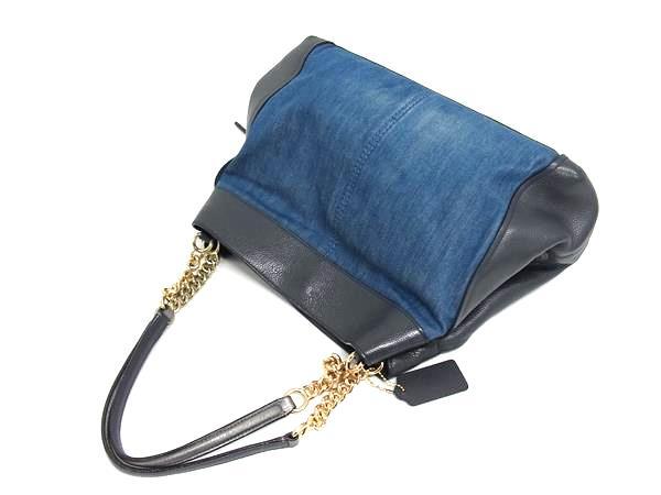 美品 COACH コーチ ハンドバッグ - F25884 ブルー ネイビー デニム  